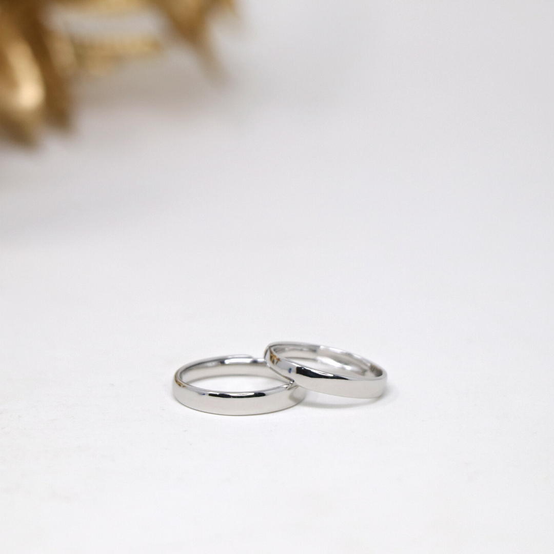 Italian silver store couple rings