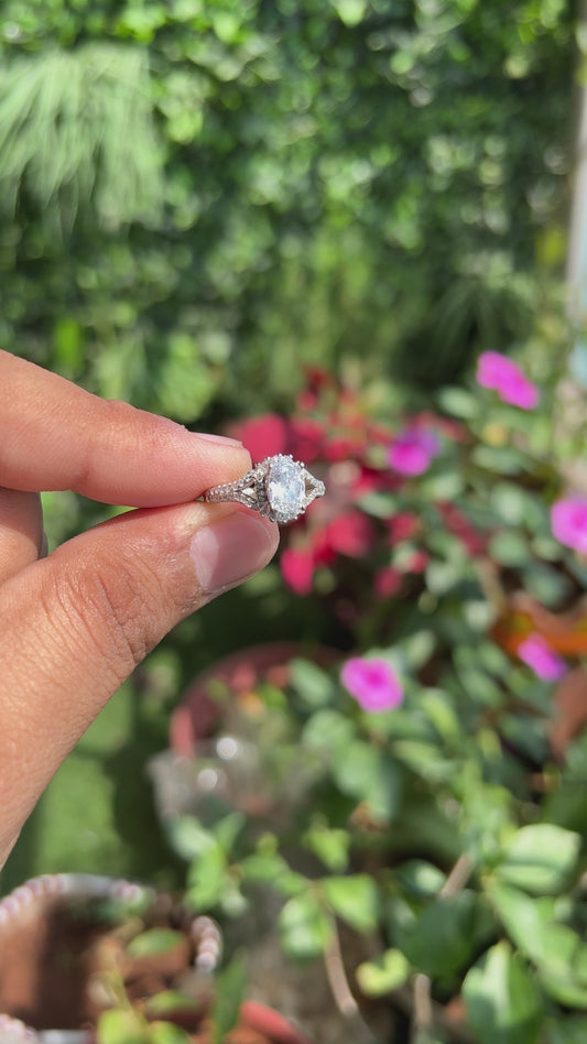 Silver Oval Cut Ring