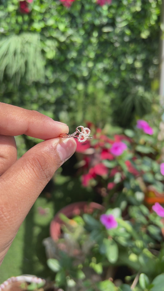 Rose Gold Hearts Ring