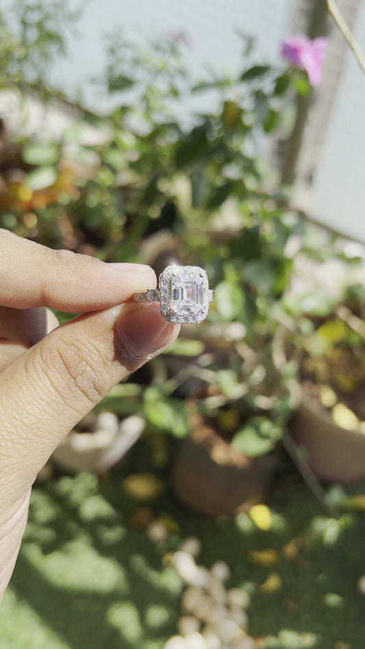 Silver Emerald Cut Ring