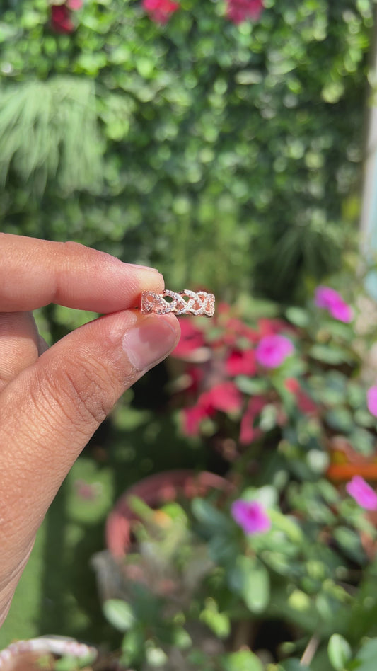 Rose Gold Criss Cross Ring