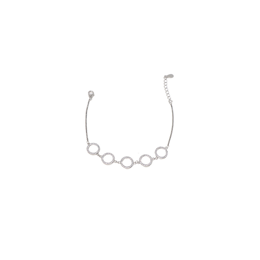 Silver Basic 5 Round Bracelet