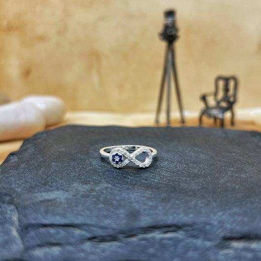 Silver Infinity Evil Eye Ring