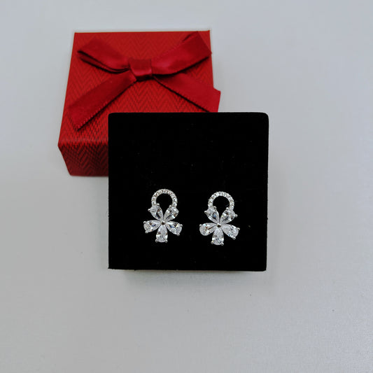 Silver Flower Studs