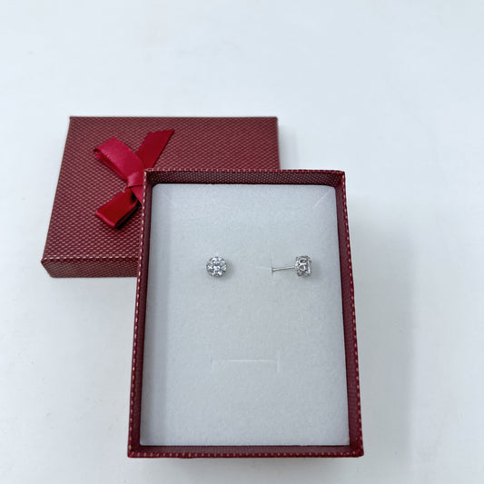 Silver Small Solitaire Studs