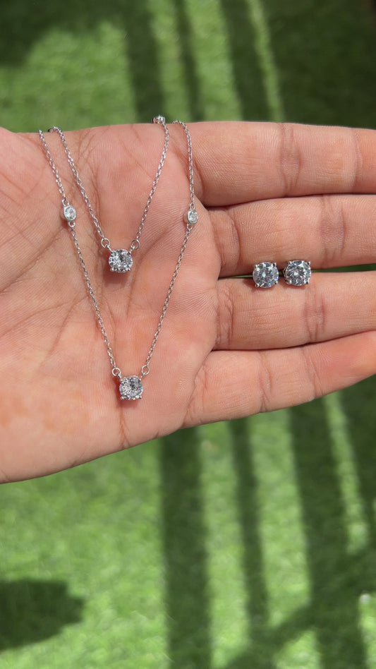 Silver Solitaire Chain Set